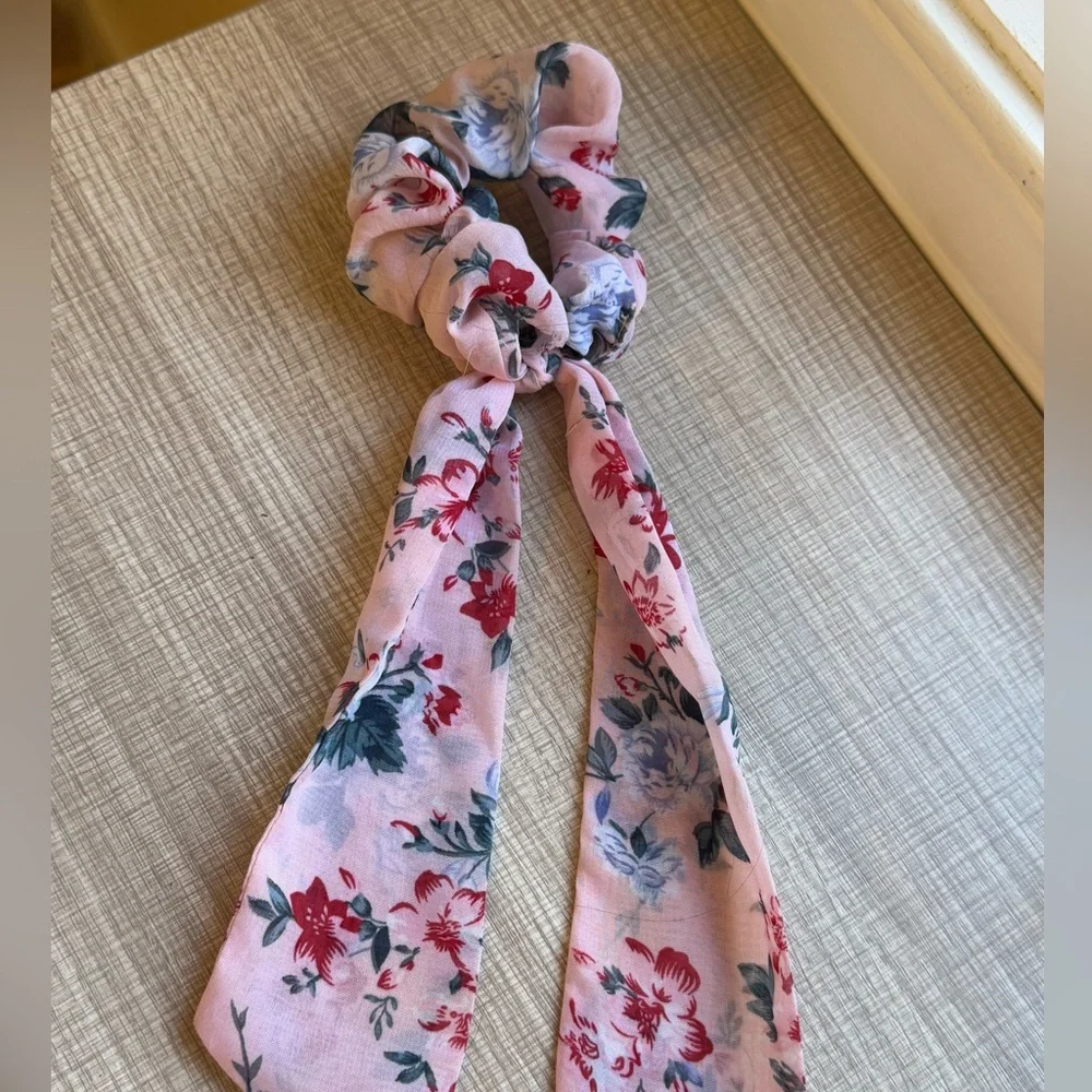 Blue and Pink Hair Accessories with Flowing Scarf- set of 3